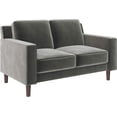 thumbnail image 3 of DHP DE65316 Bexley Loveseat 2 Seater Velvet Sofa, Grey, 3 of 13