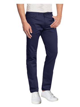 GBH Mens 5-Pocket Flat Front Cotton Stretch Casual Chino Pants
