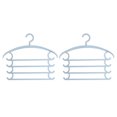 thumbnail image 1 of 2Pcs Multifunctional Pants Storage Rack Multi-Layers Scarf Rack Plastic Clothes Hanger Sky-Blue, 1 of 8