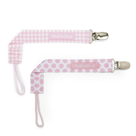 UPC: 0811470030318 | BooginHead Universal Pacifier Clips Infant Toddler Boys and Girls Pink Polka Dots