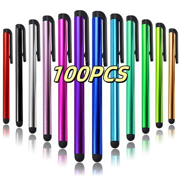 100 Pack Stylus Pen, Lightweight 4.1 inch Metal Touch Screen Capacitive Stylist Pen for Writing/Drawing, Fit for Apple iPhone 14/13/12/11 Pro Max/Android Cell Phone/Samsung/iPad/Tablet