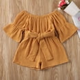 thumbnail image 2 of Toddler Baby Girl Clothes Off-Shoulder Romper Flare Sleeve Overall Jumpsuit Summer Outfits, 2 of 4