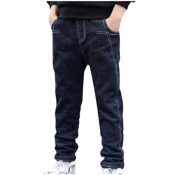 Odeerbi 3-8 Años Niños Slim Jeans Cute Denim Pants Handsome Loose Casual Outerwear Cowboy Pants
