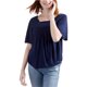 thumbnail image 1 of Blusa campesina Lucky Brand Shadow Stripe para mujer, azul, pequeña Lucky Brand Campesino, 1 of 1
