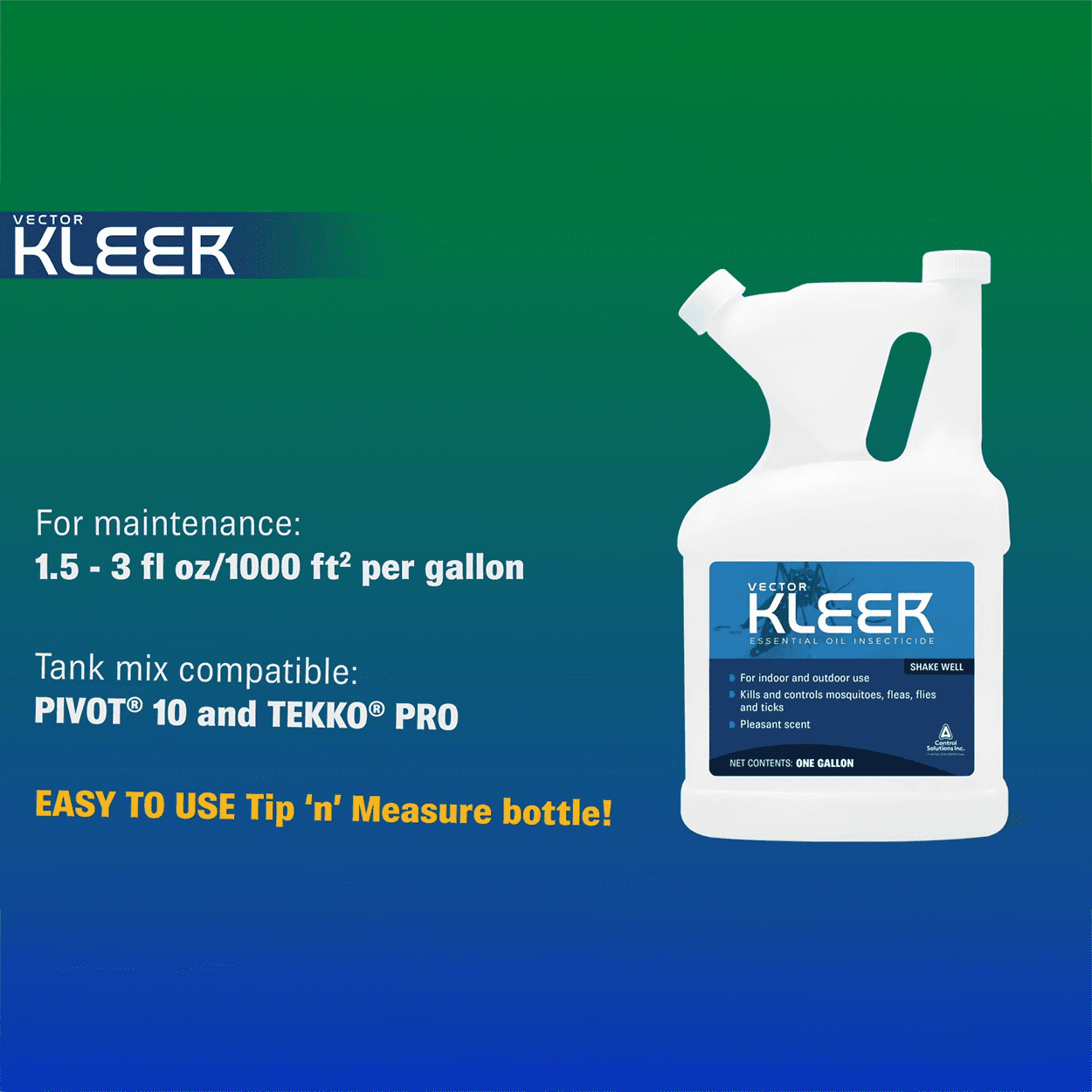 Vector KLEER Essential Oil Insecticide - 128 fl oz Jug by Control Solutions