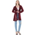 thumbnail image 4 of Women's Open Front Sequin Coat Las Vegas Blazer Party Club Cocktail Jacket Outerwear, Burgundy, Medium, 4 of 5