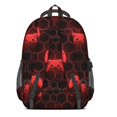 thumbnail image 3 of Game Controller Red Pattern Backpack for School, Cute School Bag with Adjustable Shoulder Straps and Padded Back, 16.9"x12.6"x5.9", 3 of 5