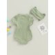 thumbnail image 4 of Conjunto de dos piezas para bebé niña: pelele de manga corta de color liso con diadema de lazo. Ropa de verano., 4 of 9