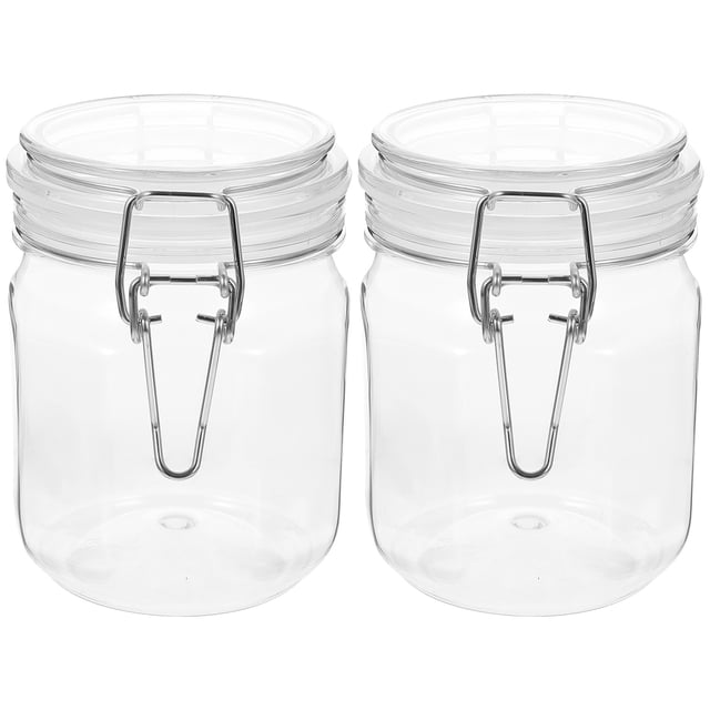SHISUYAN 2Pcs Honey Jars Airtight Jam Bottles Plastic Sealed Jar Airtight Caviar Jars for Home