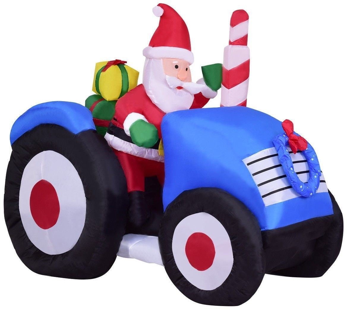 Christmas Decor 6' Inflatable Santa Claus on Truck