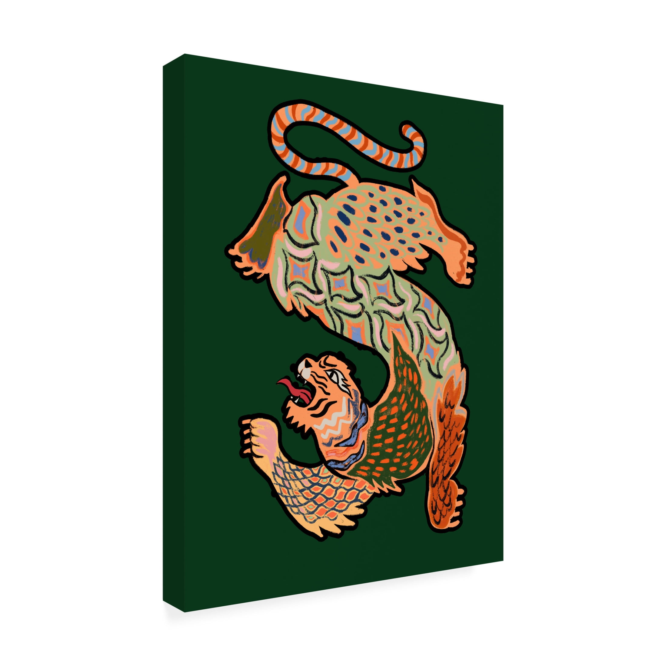 Trademark Fine Art Arty Guava  Asiantiger Green Canvas Wall Art