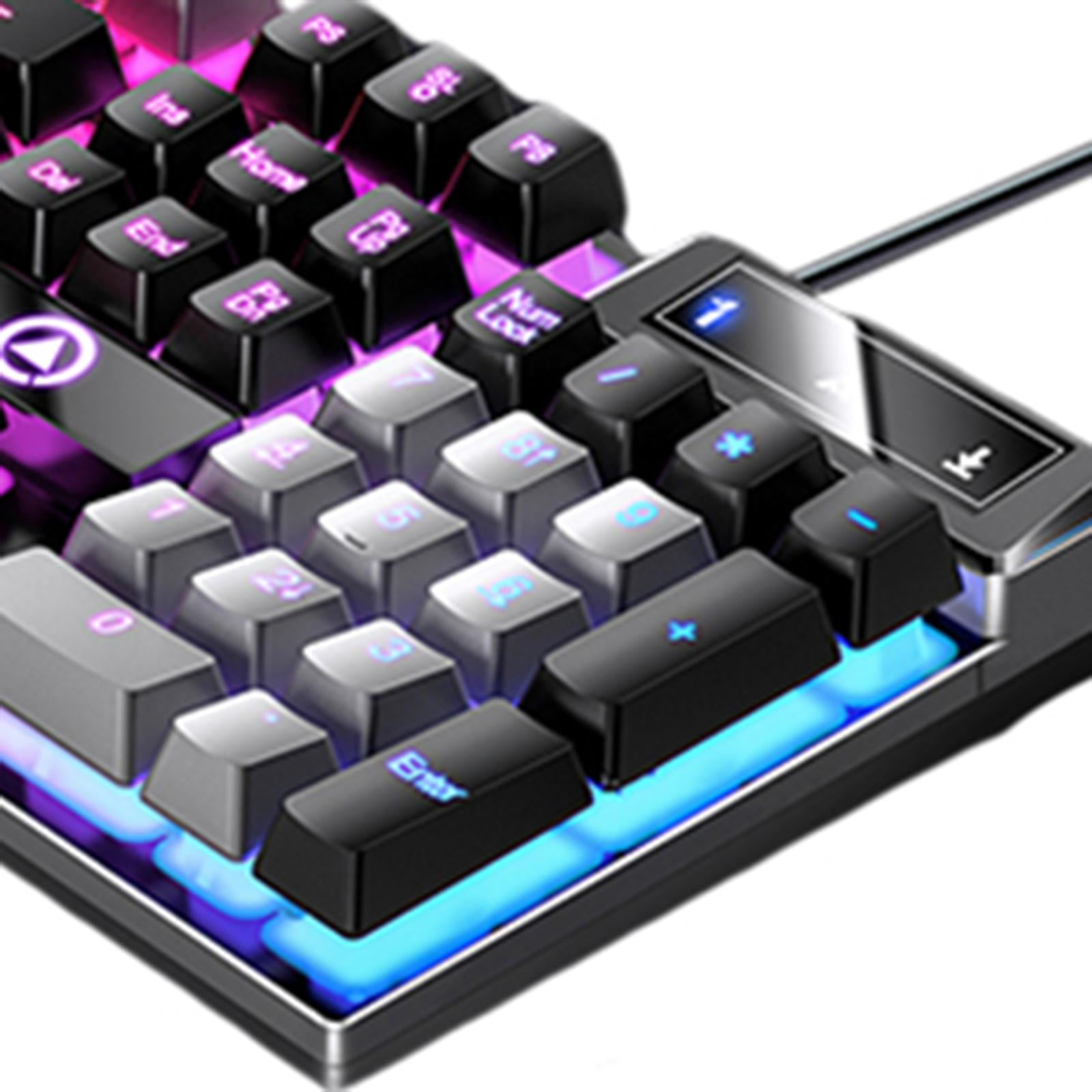 Mechanical Gaming Keyboard USB RGB Backlit Game Office , Gray Black