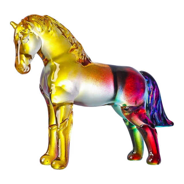 Figura de caballo de cristal sintético, pequeña estatua de caballo transparente, escultura de animal coleccionable para sala de estar, hogar, oficina, decoración de escritorio