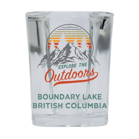 

Boundary Lake British Columbia Explore the Outdoors Souvenir 2 Ounce Square Base Liquor Shot Glass 4-Pack