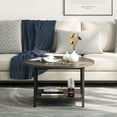 thumbnail image 6 of Round Coffee Table, Living Room Table with 2-Tier Storage Shelf, Wood Modern Coffee Table with Metal Frame, 6 of 8