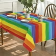 thumbnail image 3 of LGBT Rectangular Tablecloth 60×104 Inch, Gay Pride Flag Rainbow Washable Table Cover for Party Picnic Dinner Decor, 3 of 6