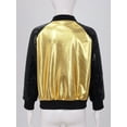 thumbnail image 3 of Alvivi Girls Shiny Sequins Jacket Kids Stylish Lightweight Flight Jacket Zip Up Bomber Jacket Coat Outwear Fashion Streetwear Gold 10, 3 of 7