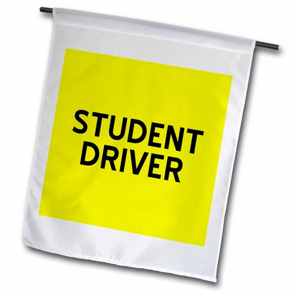 3dRose, Student Driver, 12 x 18 inch Garden Flag