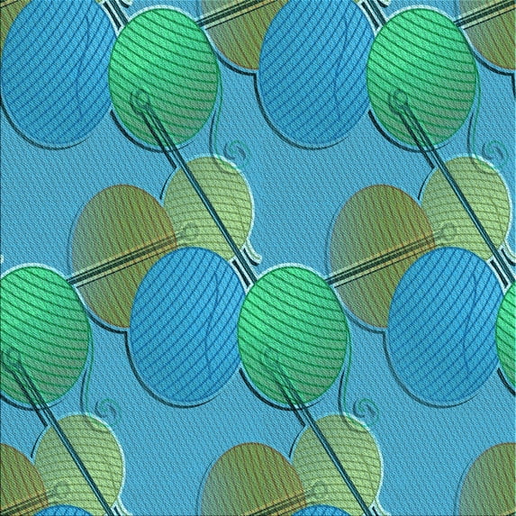 Ahgly Company Indoor Square Patterned Dark Cyan Green Area Rugs, 7' Square