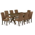 thumbnail image 2 of East West Furniture V-Style 9-piece Wood Dining Set in Gray Smoke, 2 of 6