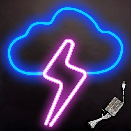 

Deuson LED Neon Light 4.5V USB/Battery Powered Neon Sign Illuminated Cloud Night Light LED Atmosphere Wall Neon Lamp Art Decoration for Home Kids Room Bedroom Gaming Room Bar Party