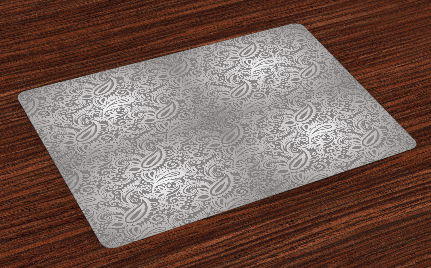 Damask Placemats Set of 4 Traditional Paisley Pattern Old Fashioned