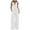 White, variant on Women's Two Piece Casual Suit Sleeveless Button Vest and Wide Leg Pocket Trousers Outfit Set