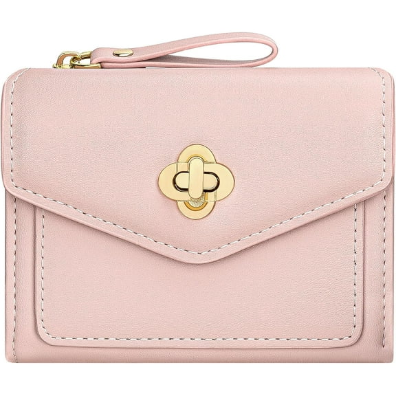 Small Wallet for Women Leather Bifold Pocket Wallet RFID Blocking Credit Card Holder Cute Purse with Zipper Coin Pocket (Green)