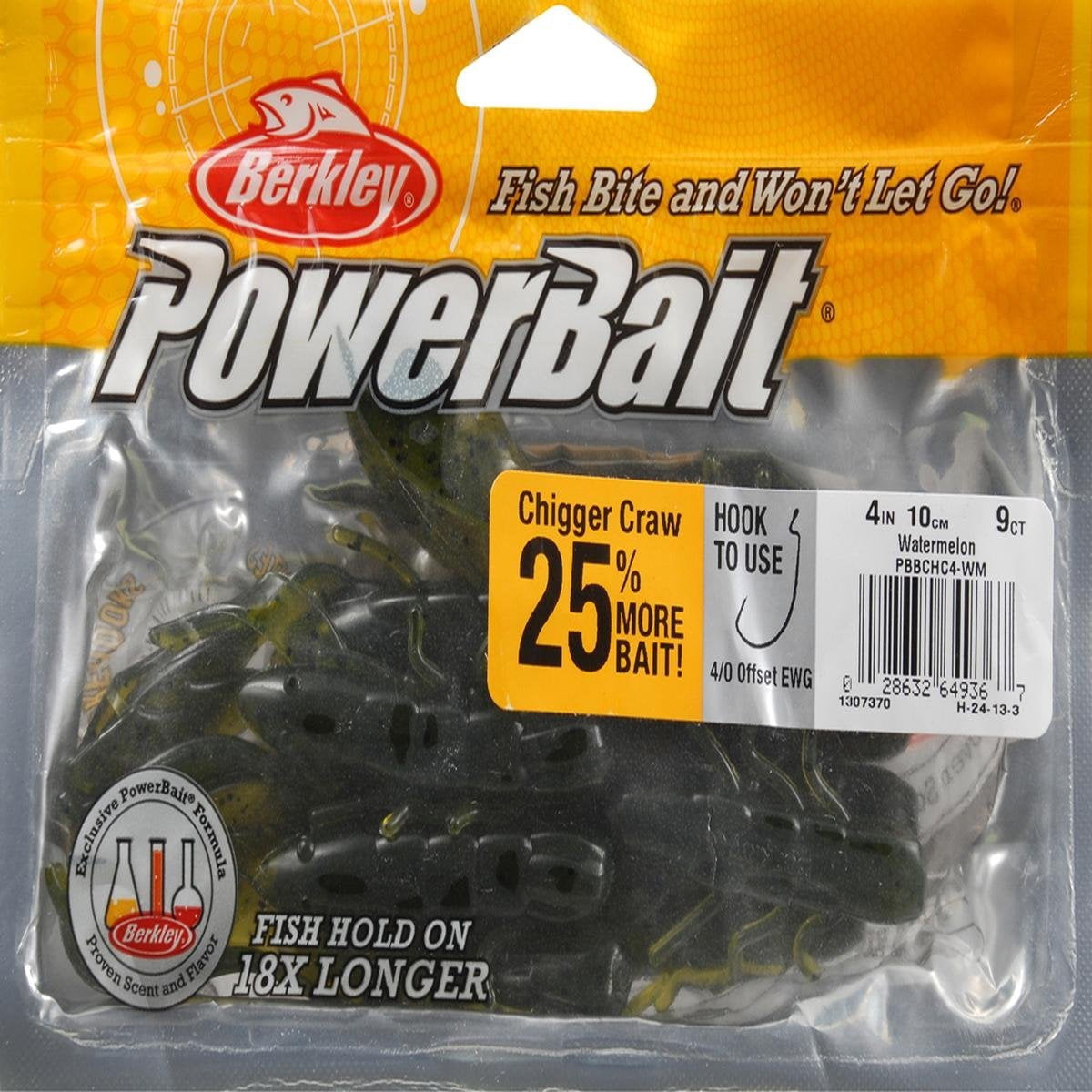 Berkley  Lures PB Chigger Craw 4'' Watermelon - Fishing Lure