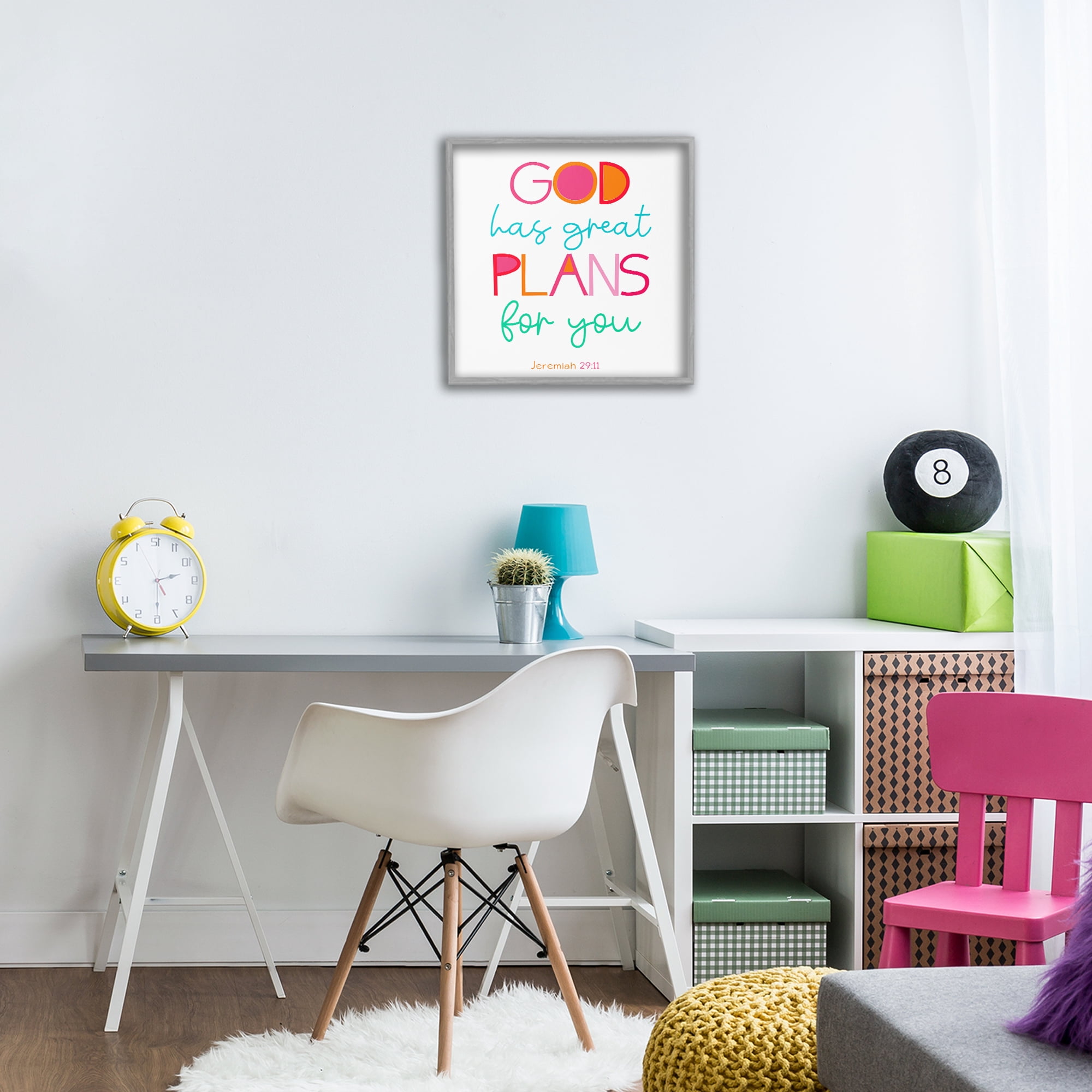 Stupell Industries Whimsical God's Plans For You Gray Framed Giclee Art, design by SD Graphics Studio