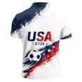 thumbnail image 5 of USA 2026 Soccer Cup Style Patriotic Polo Shirt for Men, Short Sleeve Quick-Dry Mesh Breathable Top with Stars & Stripes Graphic, Lightweight Sports Jersey, 1 PC White XXL, 5 of 5