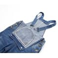 thumbnail image 4 of KIDSCOOL SPACE Salopette en Jean Délavée Usée en Denim Déchiré en Coton pour Filles, 7-8 Ans, 4 of 5