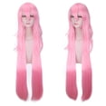 thumbnail image 1 of Peluca larga para cosplay, rosa, 120 cm, sintética, resistente al calor, 1 of 1