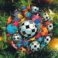 thumbnail image 6 of Christmas Ornament Christmas Football Soccer Ball Customized Round Ceramic Ornament Sport Soccer Ball Football Personalized Christmas Ornaments Gifts for Women Men On Christmas, 6 of 8
