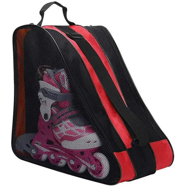 Kids Roller Skate Bag Oxford Cloth Ice Skate Bag Heavy Duty Inline Skate Bag  Breathable Triangle Skate Bag Premium Ski Sport Shoulder Bag to Carry Ice  Skates, Roller Skates, Inline Skates，Red -