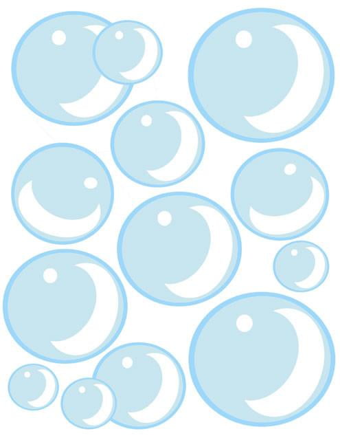 Cute Bubble Wall Decals for Kids Room Decor Includes (13) Bubble Stickers 1.25'-3.5'