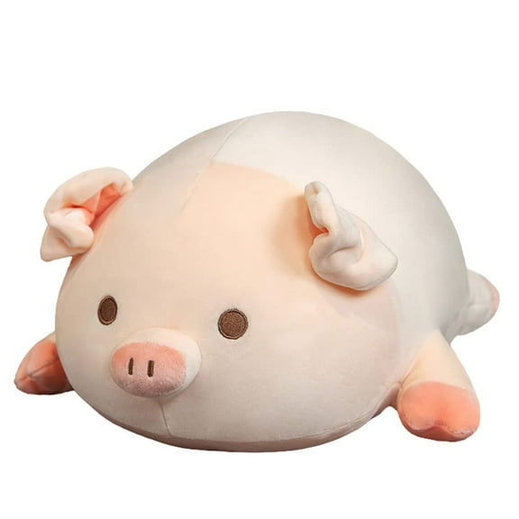 Pig Stuffed Animal Hugging Pillow, Soft Fat Pig Plush Toy Gifts for Kids, Valentine, Christmas (Round Eyes, 15.7")