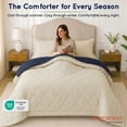 thumbnail image 7 of Loomsnest 3-Piece Full/Queen Comforter Set, All Season Duvet Insert, Soft, Lightweight, Diamond Stitched, Reversible Down Alternative Comforter (Beige & Navy), 7 of 7