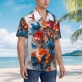 thumbnail image 2 of KLL Men's Hawaiian Shirt Short Sleeve Button Down Beach Shirts-3D Butterfly, 2 of 5