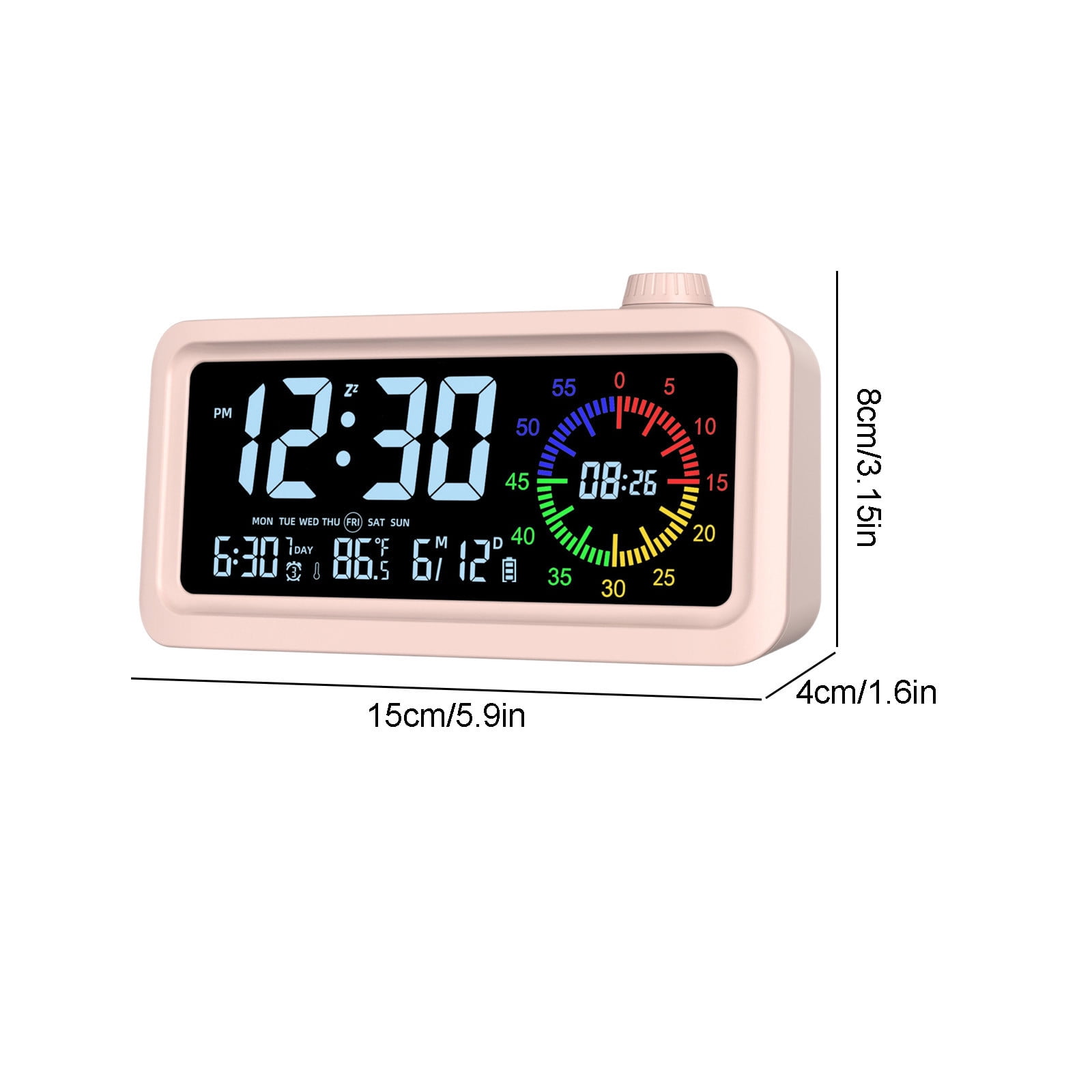 60-Minute Visual Timer for Kids, Pomodoro Timer, Rechargeable Alarm Clock, Double Display, LCD Time Reminder, Time Management Gifts for Kids