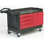 Rubbermaid Commercial Products 454888BLA Trade Master Cart With 4 Drawer & Cabinet, Large