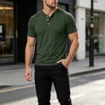 thumbnail image 6 of longantii Henley Shirt for Men Fashion Henley Short Sleeve T-Shirts Breathable Plain Cotton Pullovers 2026 Summer Beach Workout Shirts Army Green XXXL, 6 of 6