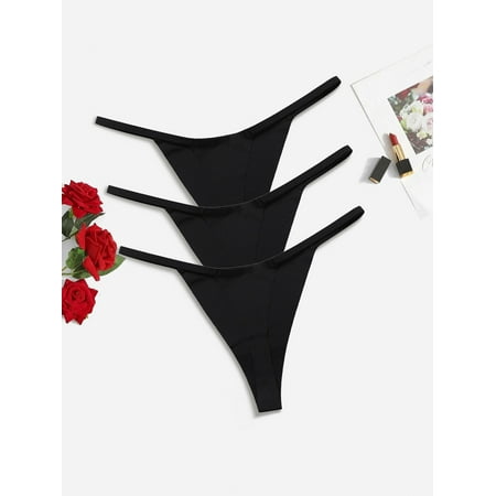 

Skivveze sexy strappy ice silk cotton thong