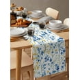 thumbnail image 3 of Table Runner Dresser Scarf 16 x 72 Inch Spring Watercolor Blue and Yellow Flower Floral Rustic Table Runners Non-Slip Heat Kitchen Dining Table Decor for Indoor Outdoor Home Party Decoration, 3 of 7