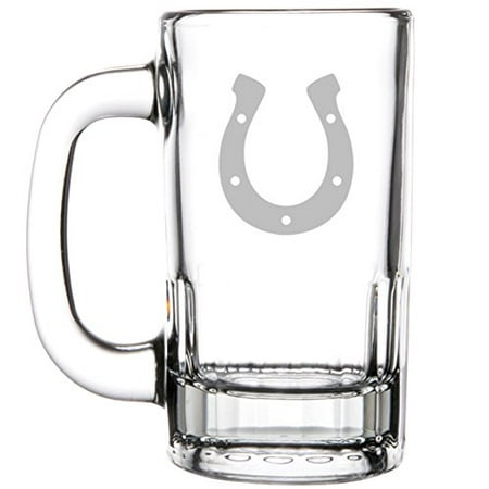 

12oz Beer Mug Stein Glass Horseshoe