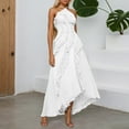 thumbnail image 2 of CAIVO Women Casual Dress Flowy Neck Ruffled Tiered Midi Dress With Smocked Waist For Daily Wear Dating Beach Soft Dailywear, 2 of 9