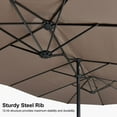 thumbnail image 3 of PURPLE LEAF Parasol de Marché pour Patio Double Face 9 x 15 Pi avec Base, Parasol de Table d'Extérieur Robuste pour le Soleil avec 12 Nervures Robustes, Taupe, 3 of 8