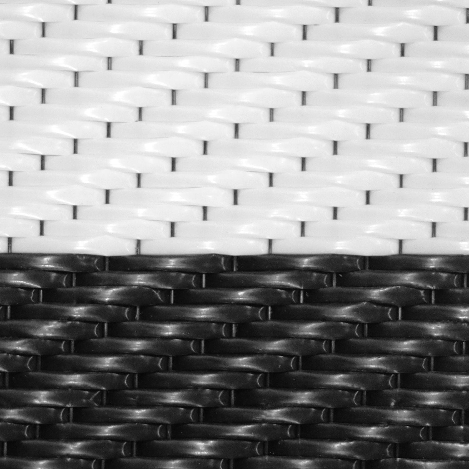 Cabana Stripe Black & White Polyweave Reversible Outdoor/Beach Mat