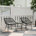 thumbnail image 2 of Outsunny Ensemble Bistro de Mobilier de Patio en Osier 3 Pcs avec Coussin, Noir, 2 of 10