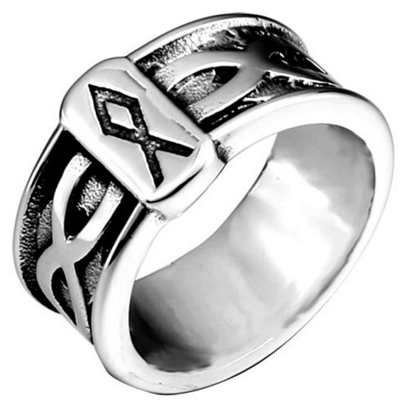 ZMY Home Rings Norse Symbol Rune Oath Ring Stainless Steel Viking Nordic Jewelry Ring (10)